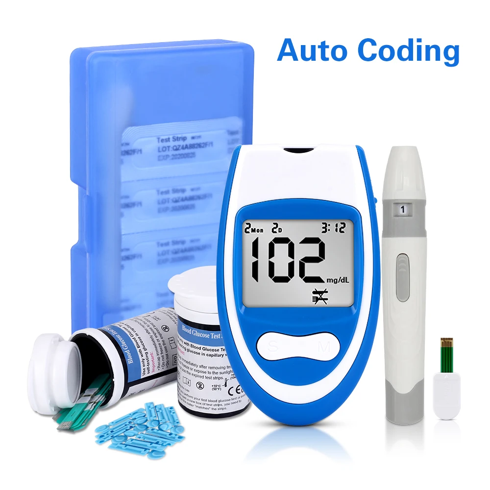 

Safe Smart mgdL Glucometer with Bottled Test Strips and Lancets GLM-79 Medical Glucose Meter for Exact Diabetes Blood Sugar Test