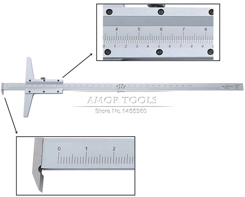 Штангенциркули SHAN 0-300 мм/0,05 мм с крюком штангенциркуль метрический манометр микрометр измерительные инструменты