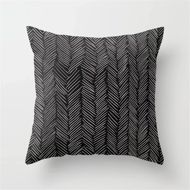 Housse de coussin,Juste de coussin décorative en polyester noir et