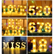 Creative 3D Letter Number LED Light Alphabet Sign Warm Light Indoor Wall Hanging Night Lamp Decoration Valentine's Day Gift Creative 3D Letter Number LED Light Alphabet Sign Warm Light Indoor Wall Hanging Night Lamp Decoration Valentine's Day Gift