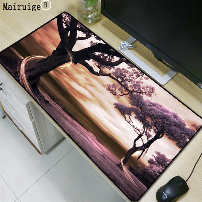 

Mairuige Creative Pictures Trees Power Design Large Lock Edge Mouse Pad Gamer Play Mats Size 250*290 300*600 and 400*900*3mm
