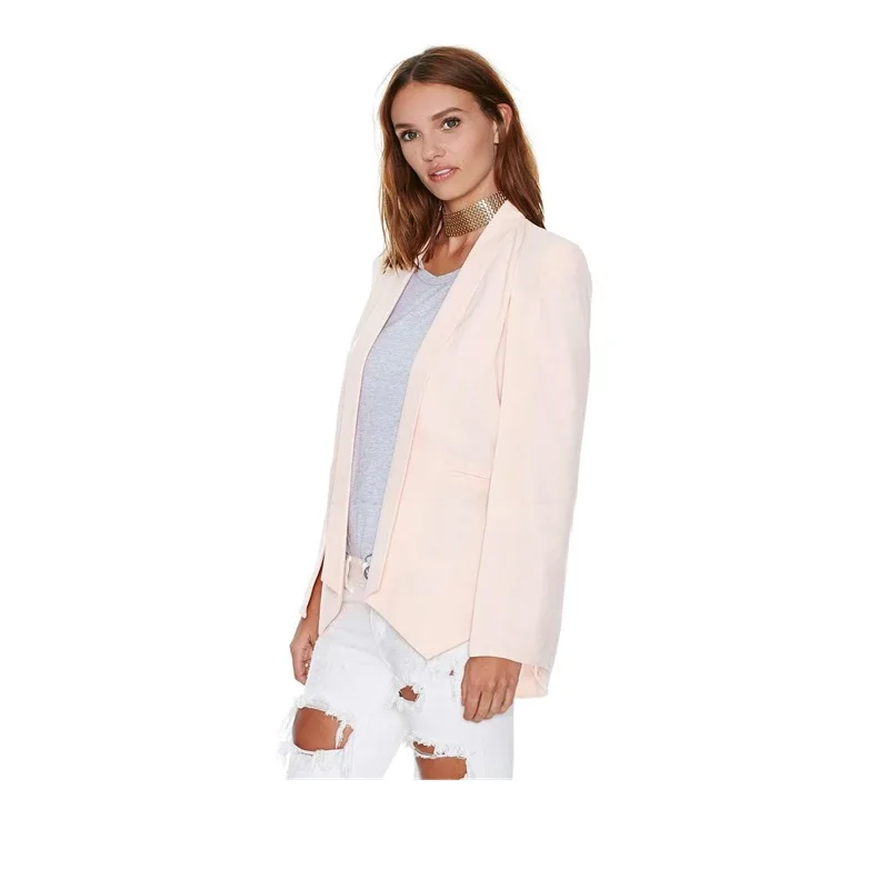 Новая накидка пончо офисная куртка Женский блейзер с длинными рукавами модный плащ Блейзер костюм пальто - Цвет: pink