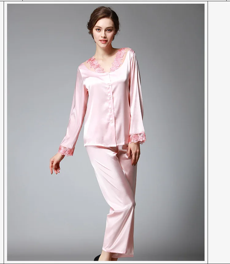 KISBINI женские пижамные комплекты брюки шелковые женские пижамы осенние пижамы новое поступление модный дизайн домашний костюм Повседневный 2 шт