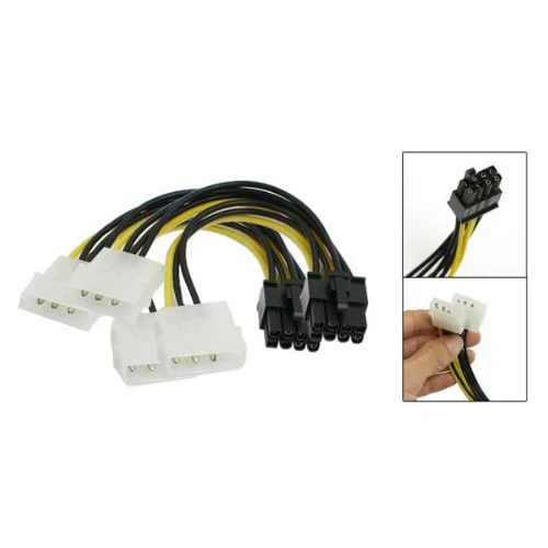 

New Style 2 Pcs ATX Dual 4 Pin Male to 8 Pin Female Power Adapter Cable