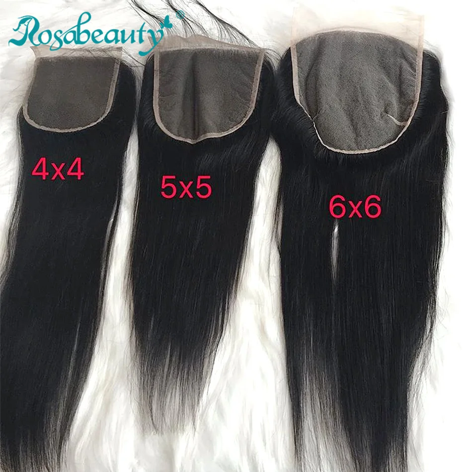 Rosabeauty прямые волосы на шнурках 6x6 5x5 4x4 натуральные человеческие застежке Детские