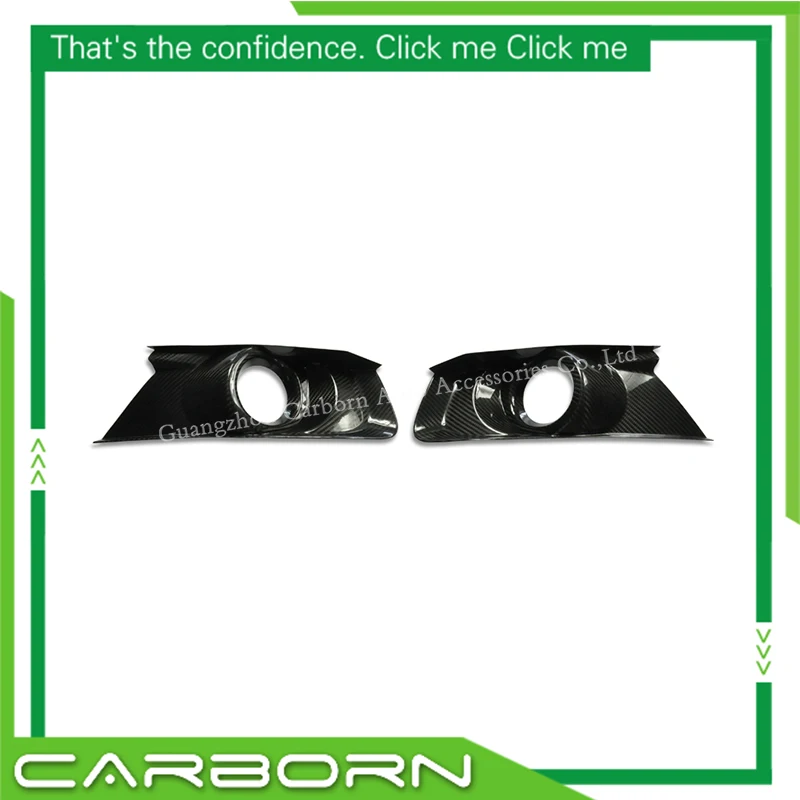 

For Ford Mustang 2015 2016 2017 2018 Gloss Black Carbon Fiber Fog Light Cover