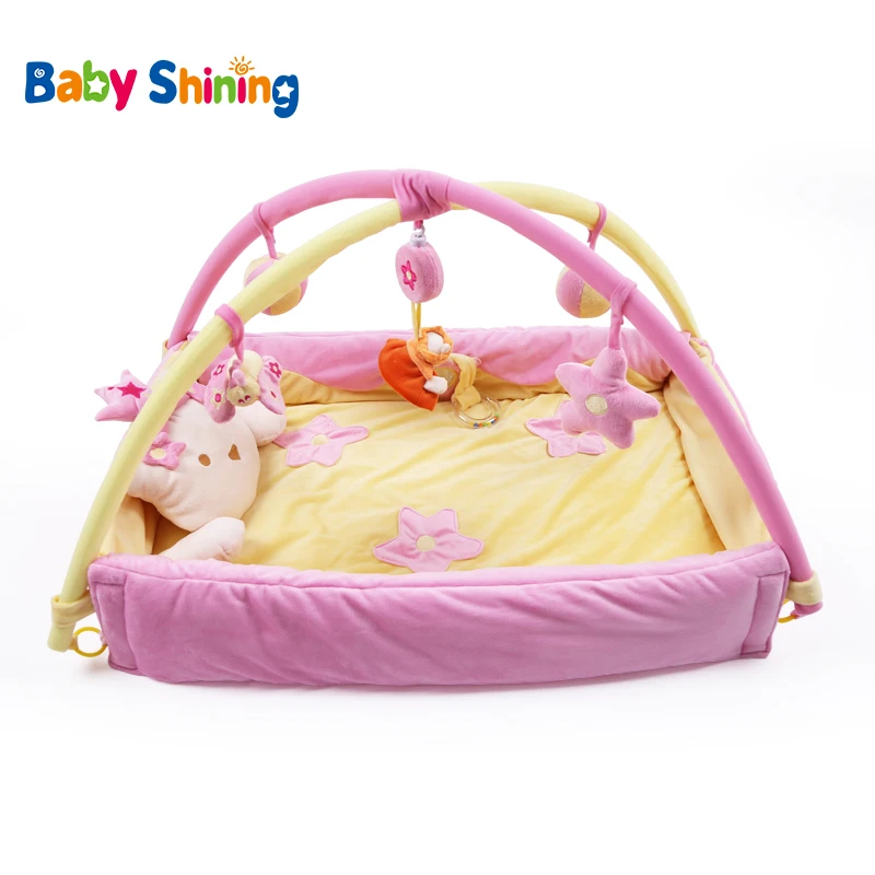 

Baby Shining Baby Gym Mat with Frame Cartoon Game Blanket Baby Play Mat Newborn Gym Pad Baby Puzzle Toy 0-3 Year Old