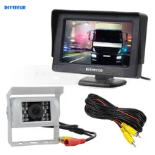 DIYSECUR 4.3inch Car Rear View Monitor Waterproof Rear View Backup Camera Parking System for Trucks Caravans Bus Motorhome