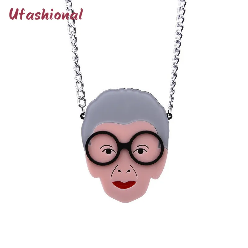 

Wholesale Fashion bomb hip hop jewelry Iris Apfel long pendant Necklack Acrylic women punk Bisuteria Mujer Collier Bijoux
