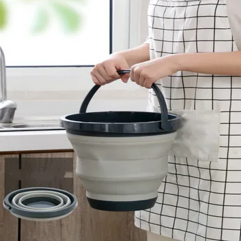 

Silicone Bucket For Fishing Promotion Folding Bucket Car Wash Outdoor Fishing Supplies Square Bathroom Kitchen Camp Bucket
