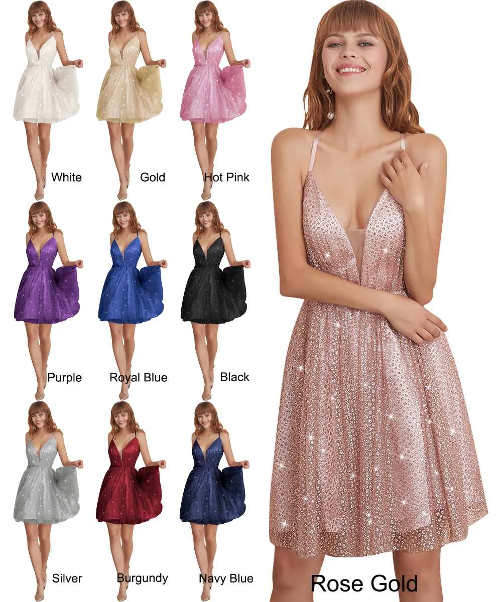 Tule Vestidos Sparkle Vestidos de Cocktail Curto