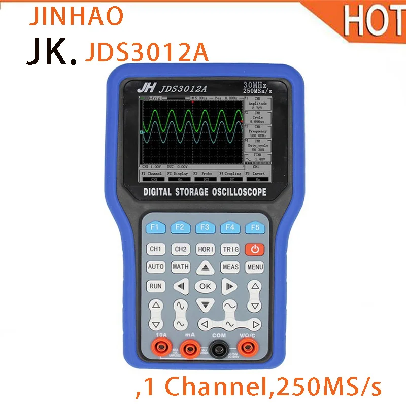 

JINHAN JDS3012A Digital Storage Oscilloscope JDS3012A HandHeld Oscilloscope and Digital Multimeter,1 Channel,250MS/s Sample rate
