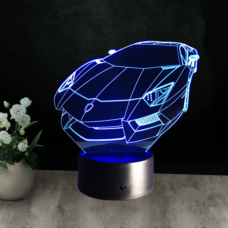 Günstig 3D Fast   Furious 8 Tisch Lampe Motorrad Nacht Lichter Led Lampara Plexiglas Platte Lumineuse Nacht Nachtlicht Colores Bulbing