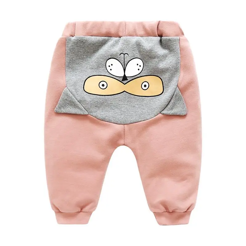 Штаны для новорожденных мальчиков и девочек с героями мультфильмов весенние брюки с высокой талией детские осенние штаны на подгузник штаны с животным принтом - Цвет: fengou