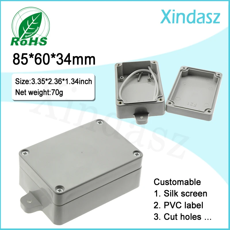 

small plastic enclosures wall mount plastic enclosures for electronics plastic pcb enclosures 85*60*34mm