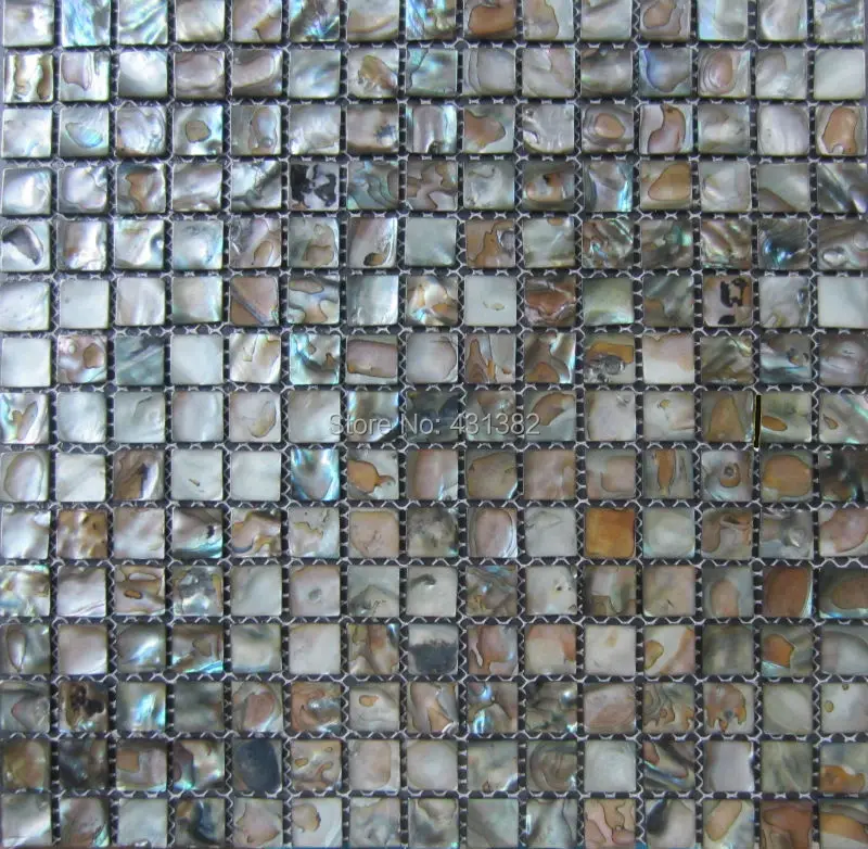 

11pcs HYRX shell mosaic tiles, shell Dye dark black color ,Decorative river shell Mother Of Pearl Mosaic Tile