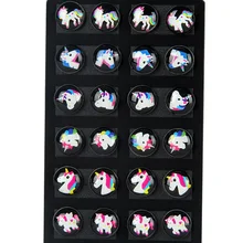 12 пар, милые детские серьги-гвоздики, наборы для женщин, маленький единорог, милые животные, лошадь, серьги-гвоздики, детские ювелирные изделия