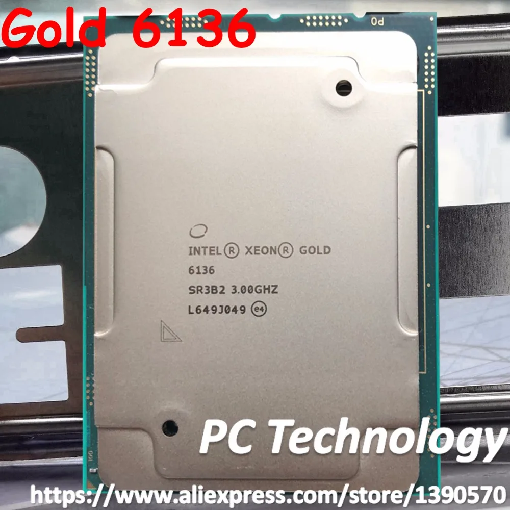 Intel Xeon золото 6136 SR3B2 Gold6136 Processor 24,75 м Кэш 3,00 ГГц 12-ядер 148 Вт LGA3647 масштабируемые Процессор