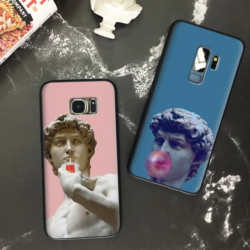 

David statue funny art Aesthetic TPU Soft Silicone Phone Case Shell Cover For Samsung S7 Edge S8 S9 Plus Note 8 9