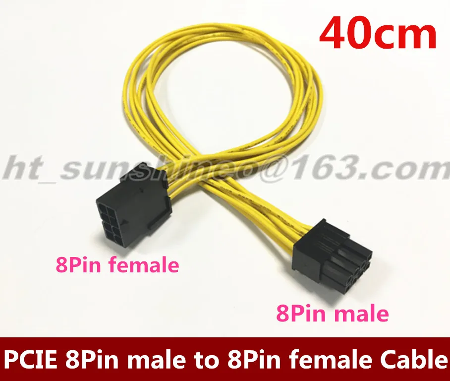 

Free DHL/Fedex  100PCS/LOT 18AWG Video Card PCI-E 8Pin Male to 8Pin Female GPU Power Extension Cable 40CM