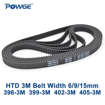 

POWGE HTD 3M Timing belt C= 396 399 402 405 width 6/9/15mm Teeth 132 133 134 135 HTD3M synchronous 396-3M 399-3M 402-3M 405-3M