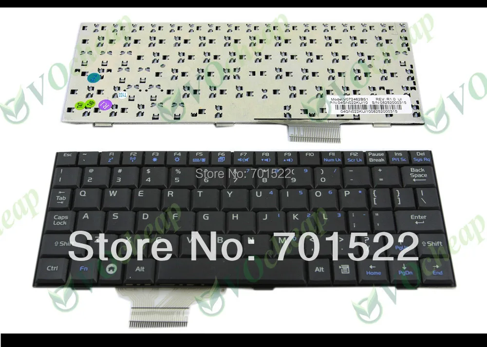 Новая клавиатура для ноутбука ASUS Eee PC EeePC 700 701 701SD 900 901 900hd 900A 2G 4G 8G черная версия США-V072462BS1