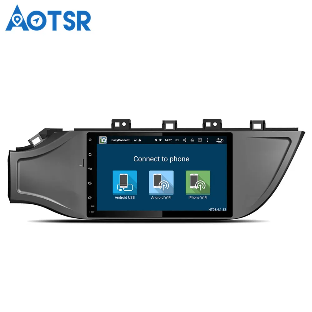 Best Aotsr Android 8.0 Car GPS Navigation Car NO DVD Player Headunit for KIA Rio 2017 2018 2019 Russia Version Radio Recorder 0