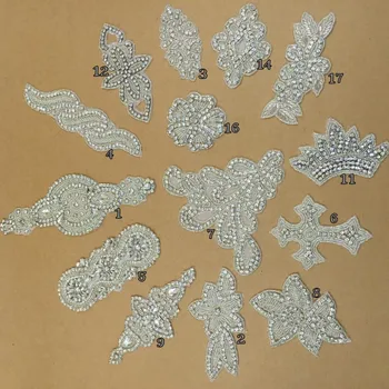 

5pcs/lot Handsewn Rhinestone Appliques Bridal Accessory Flat Back DIY Crafting