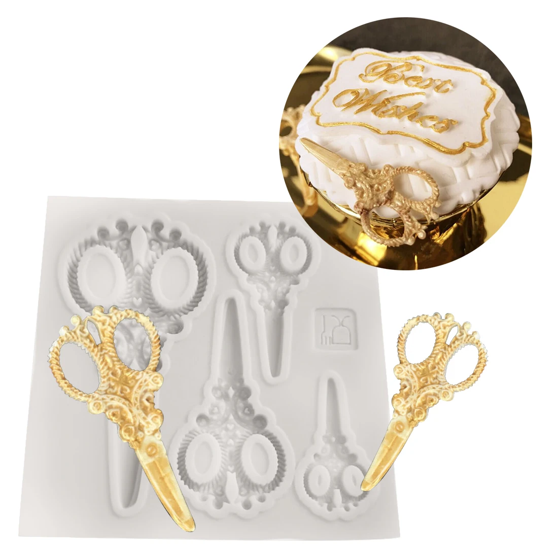 

Silicone Form 1PC Kitchen Accessories Chocolate Molds Scissors Shape Fondant Cake Soap Molds Pastry Stencils Baking Pan