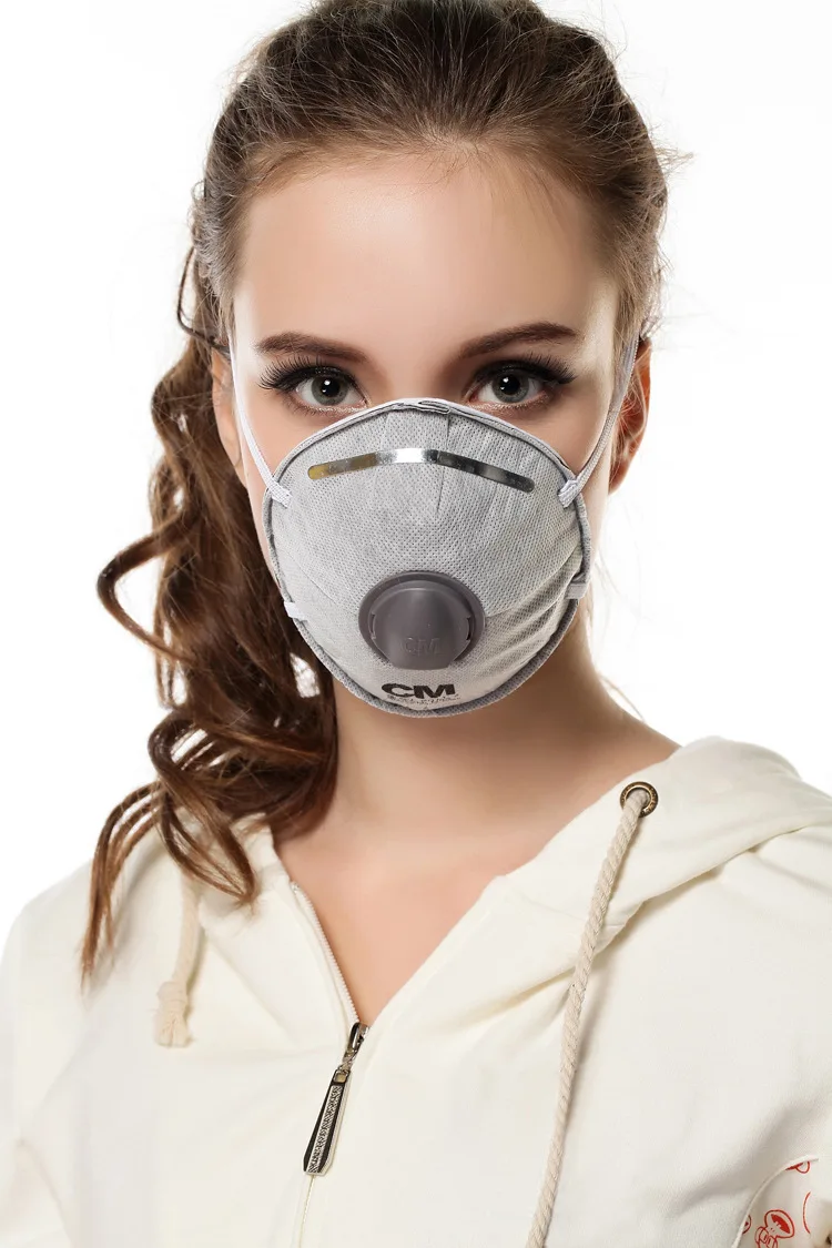 PM2.5 респиратор маски серый вентиляционные угольный фильтр маски пыль дым половина защита маска Бесплатная Доставка 5 шт./пакет