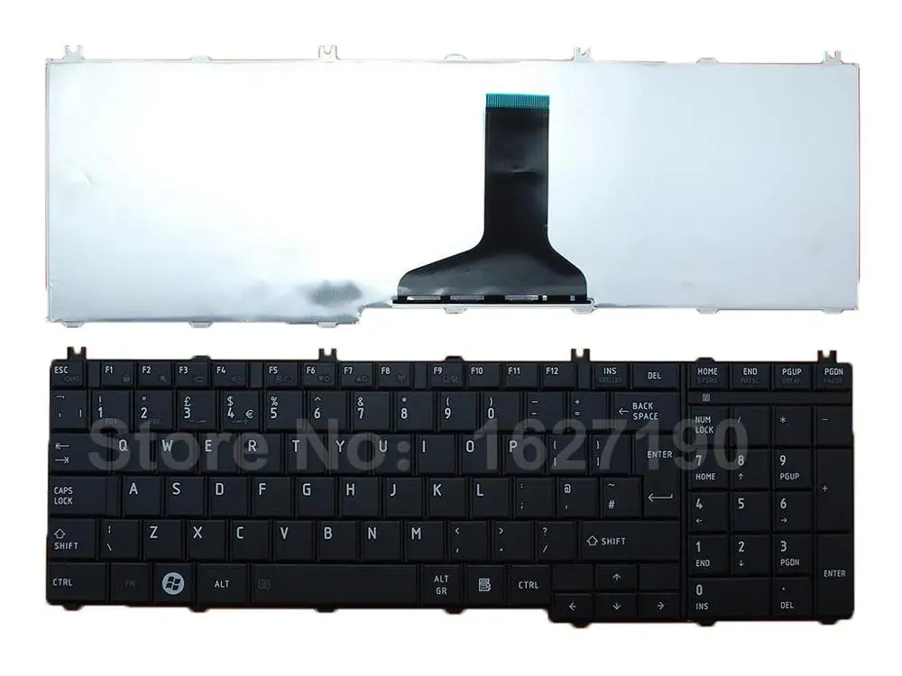  New UK Keyboard Laptop for TOSHIBA Satellite C650 C660 L650 L670 BLACK With Free shipping