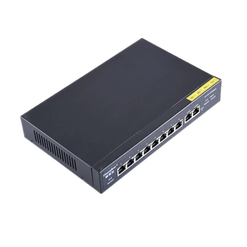 4 порта POE 48 В 10 портов гигабитный Неуправляемый коммутатор poe 8*10/100 Мбит/с poort