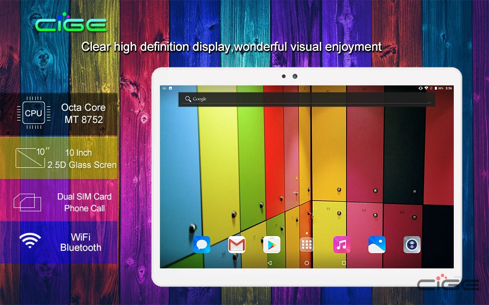 CIGE HOT 10 дюймов Tablet PC Octa Core 4 ГБ Оперативная память 32 ГБ Встроенная память 5.0MP Android 7,0 gps 1280*800 ips Dual sim карты 3g WCDMA gps Планшеты