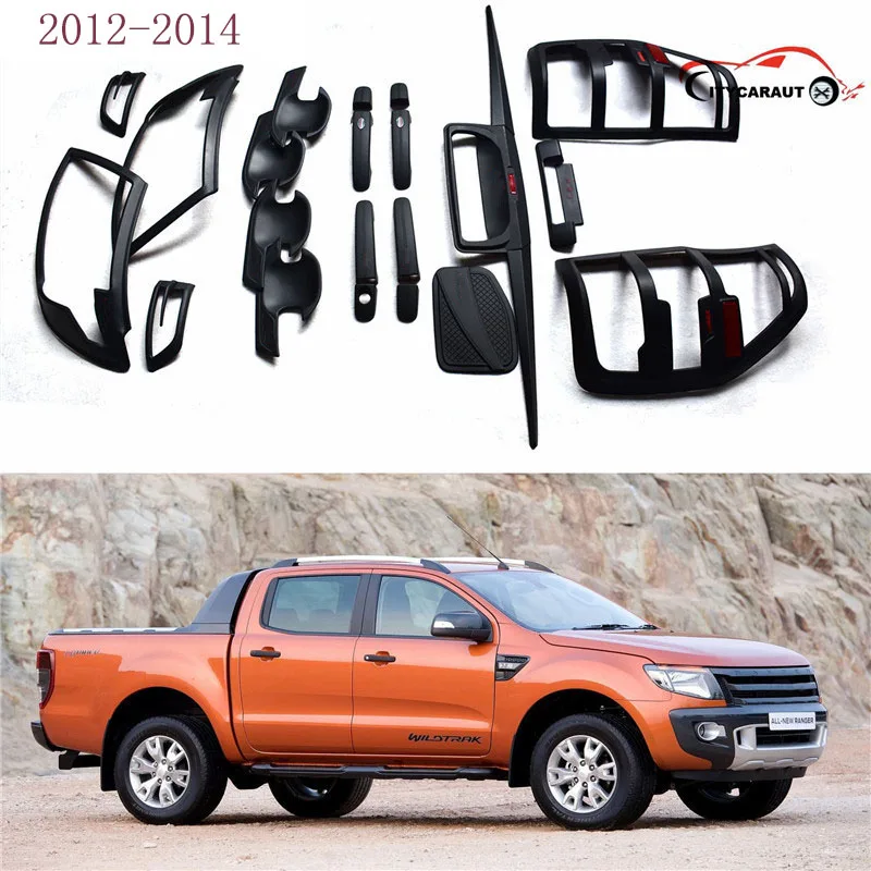 

Подходит для 2012-2014 RANGER black ABS крышка Передняя Задняя лампа кожух ручки крышка чаши Задняя Крышка багажника аксессуары Полный комплект