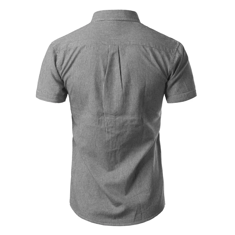 Рубашка в полоску для мужчин 2017 Фирменная Новинка Дизайн короткий рукав мужская одежда щиты 100% хлопок повседневное пуговицы подпушка мужчи