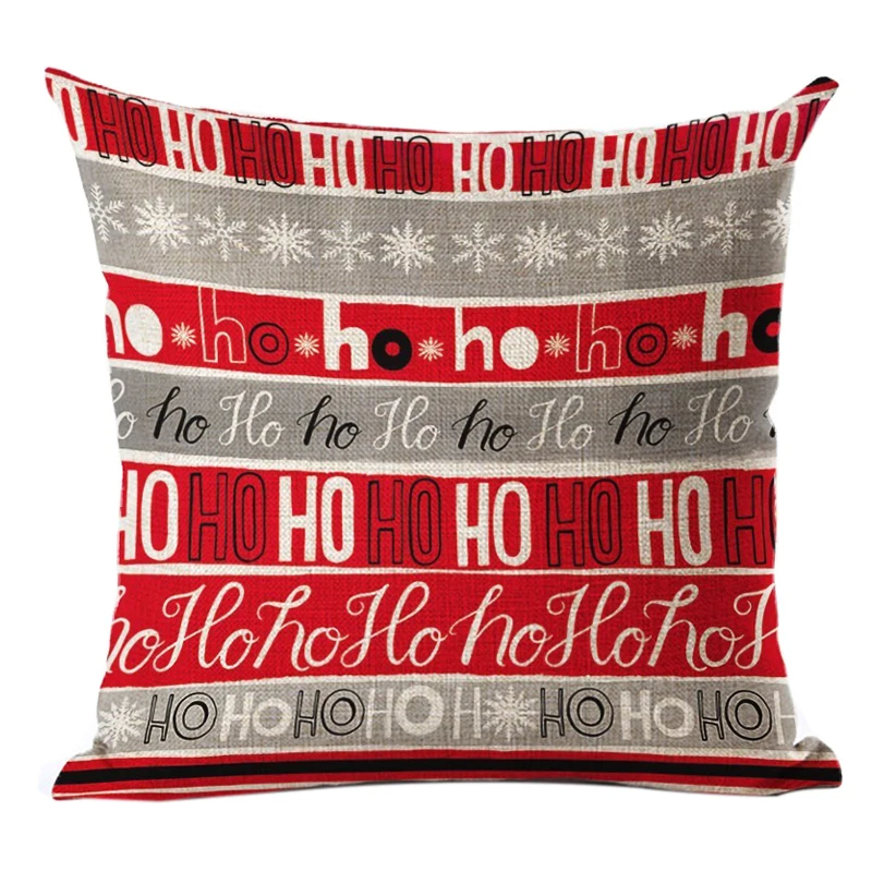 

Christmas flax Father Christmas Printed Decorative Cushion Cover Cushion Cover Car Chair Cushion Cover snowflake pattern 45 *