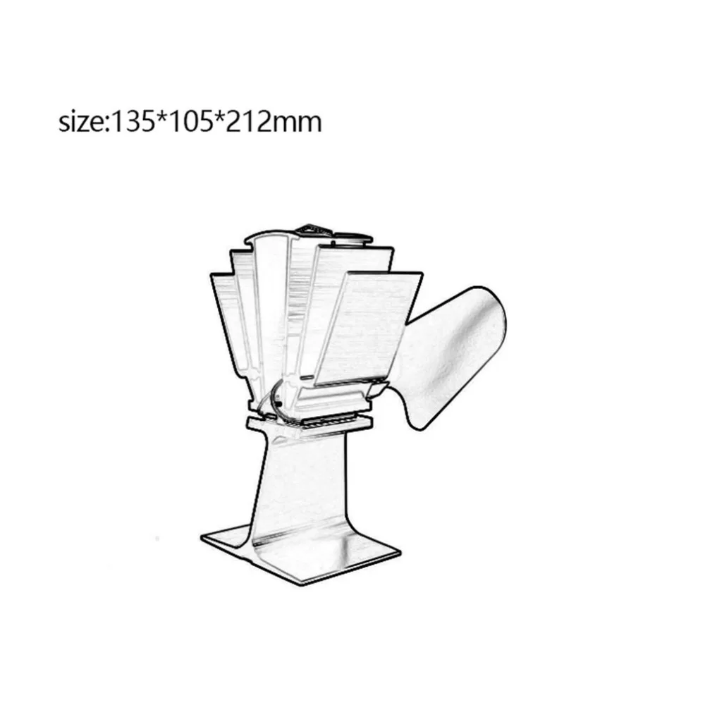 2 Лопасти Тепловая плита вентилятор домашняя Бесшумная Печь вентилятор ультра Тихая деревянная плита вентилятор для камина