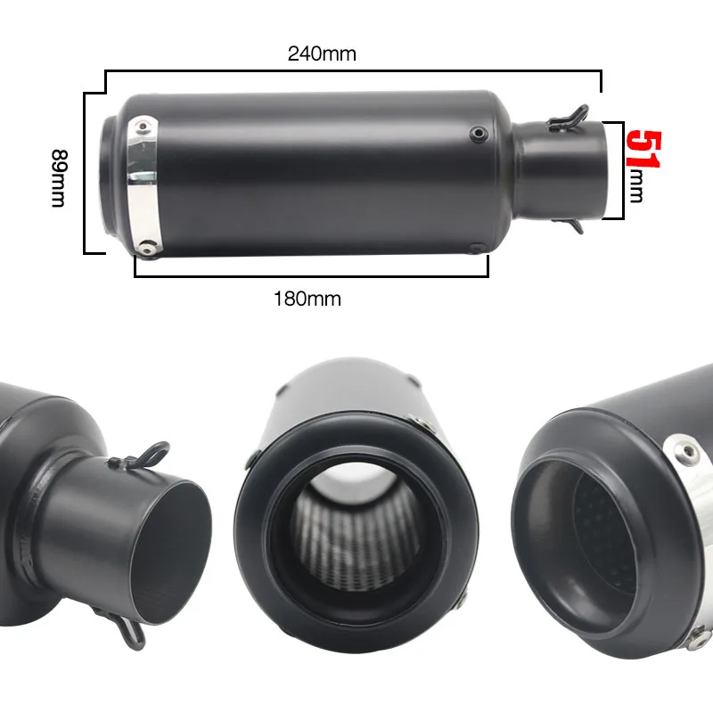 ZSDTRP мотоцикл выхлопной универсальный глушитель мотоцикл 51/60 мм SC выхлопной для Honda Kawasaki Yamaha KTM DUCATI ATV - Цвет: E-51mm