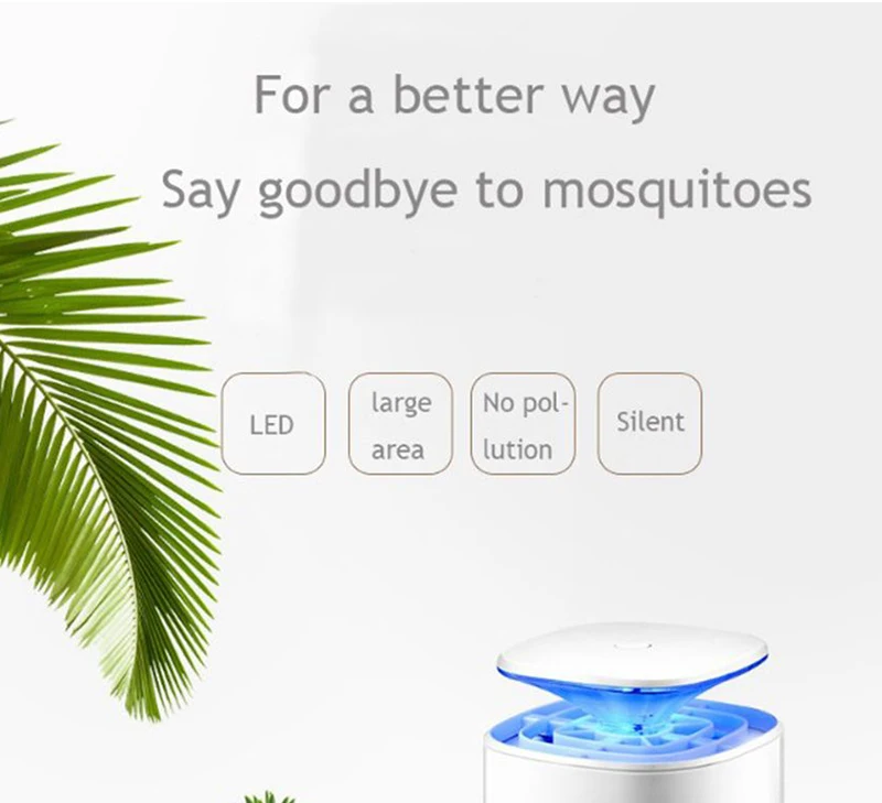 Newest Mosquito Killer Usb Photocatalyst Mosquito Killer Lamp Mute Home LED Mosquito Lamp