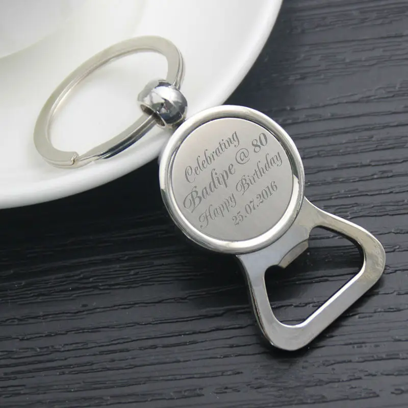 Custom Engraved Metal Bottle Opener Keyring Keychain Personalised Custom Engraved Metal Bottle Opener Keyring Keychain Personalised Wedding Favour Souvenir Celebrating Hy Birthday Party Gifts In Favors From Home