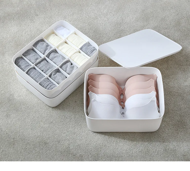 Высококачественная коробка для хранения нижнего белья из полипропилена, коробка для хранения бюстгальтера, нижнего белья, носков, коробка для хранения, настольная многосеточная коробка для хранения губ, артефакт
