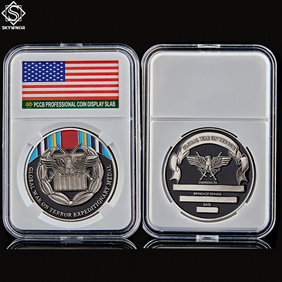 

USA Military Branch of Service Global War On Terror Expeditionary US Eagle Metal Coin w/ Acrylic Protection
