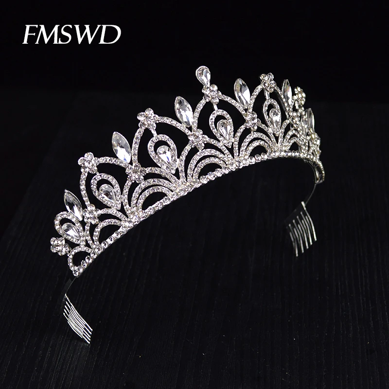 Золотой Серебристый блестящий цвет кристалл диадемы и короны для невесты свадебные головные уборы Принцесса аксессуары для волос на выпускной вечер украшения для волос