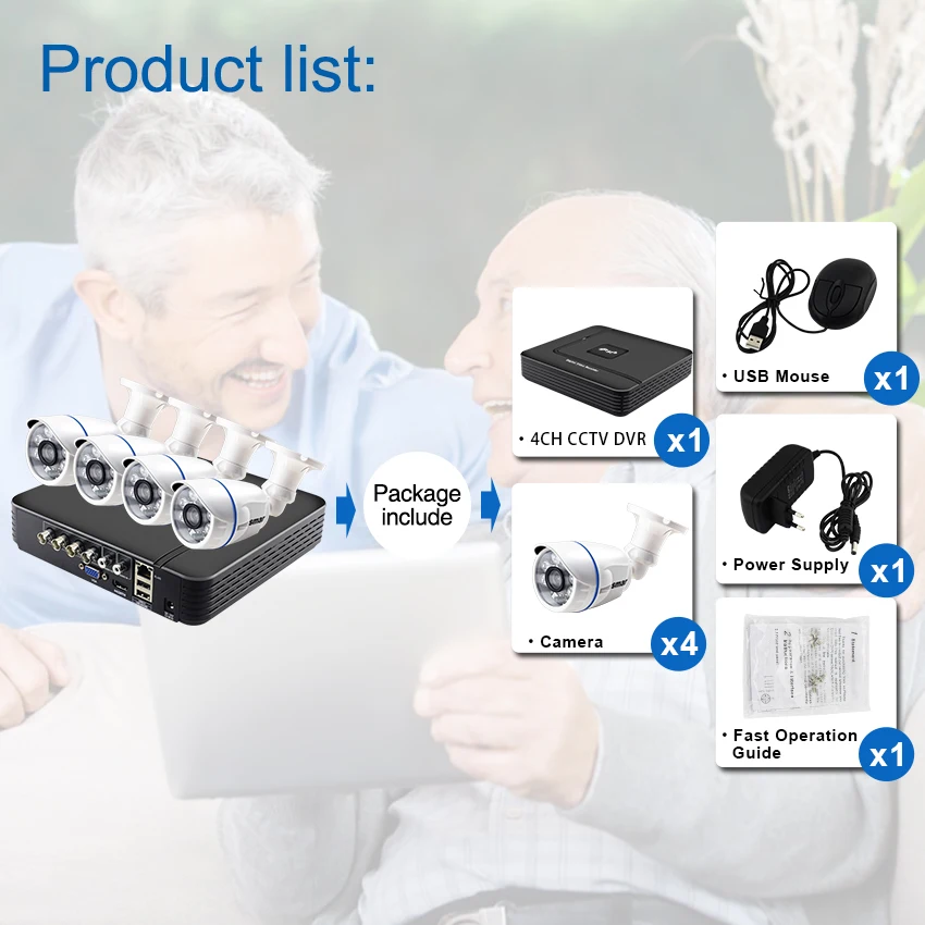 Sm4ch CCTV HDMI DVR 4 шт. 720P 1080P комплект камеры AHD наружная Всепогодная домашняя система безопасности комплект видеонаблюдения HD объектив