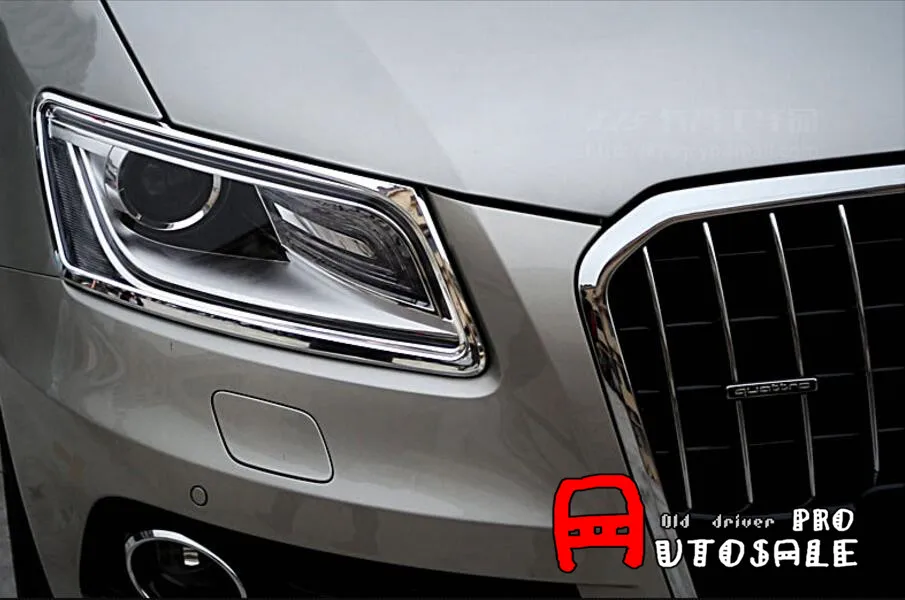 Для Audi Q5 2008 2009 2010 2011 2012 2013 2014 2015 АБС хром пластик передняя фара и задняя крышка