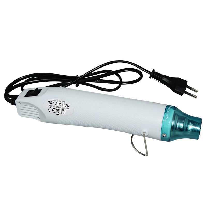 220 В/110 В/230 В 300 Вт Тепловая пушка электрическая фена DIY Многоцелевой ручной удерживающий тепловой Электроинструмент термоусадочная пленка для тиснения - Цвет: White EU Plug