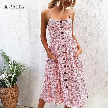 

ROPALIA 20 Styles Floral Print Women Summer Dress Hepburn 50s 60s Vintage Dress Women 2018 A-Line Party Dresses Female