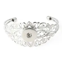 Новые 5 шт. 18 мм цветы модные кнопки Сделай Сам Браслеты эластичные регулируемые браслеты подходят 18 мм кнопки ювелирные изделия для женщин