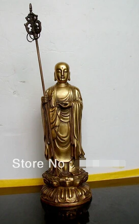 

free shipping Tibet Buddhism Ksitigarbha Bronze buddha Statue