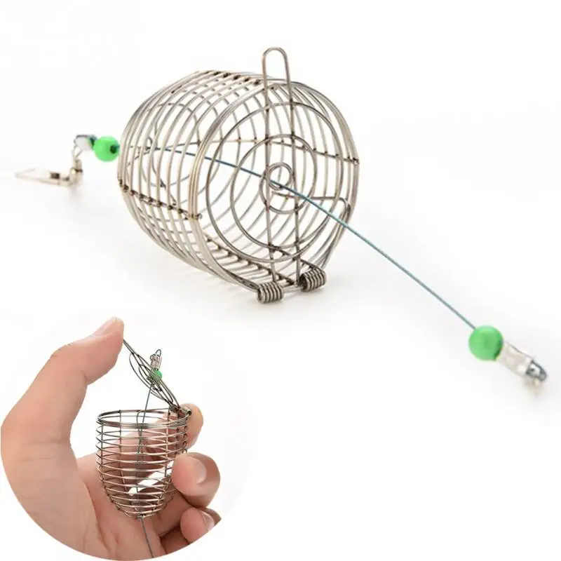 الأسماك الصغيرة الفولاذ المقاوم للصدأ الطعم قفص سلة المغذية HolderFishing إغراء قفص الصيد اكسسوارات